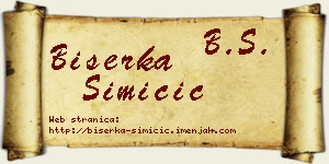 Biserka Simičić vizit kartica
